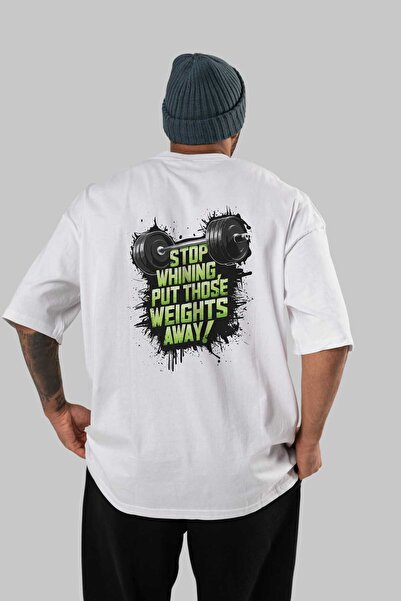 Ankhises GYM, Sports, Fitness 63 Λευκό μπλουζάκι με στάμπα στην πλάτη, Ανδρικ...