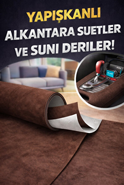 Bitacir Kendinden Yapışkanlı Alkantara Süet Suni Deri 100 X 150 - KAHVERENGİ