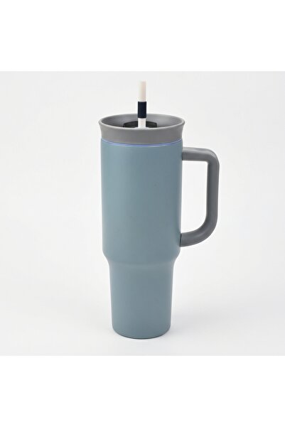 Destello Thermal Mug with Straw 1.2L Vacuum Insulation Travel Blue