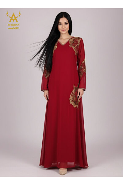 ASIAN Ethar women's jalabiya with an elegant design and luxurious gold embroi...