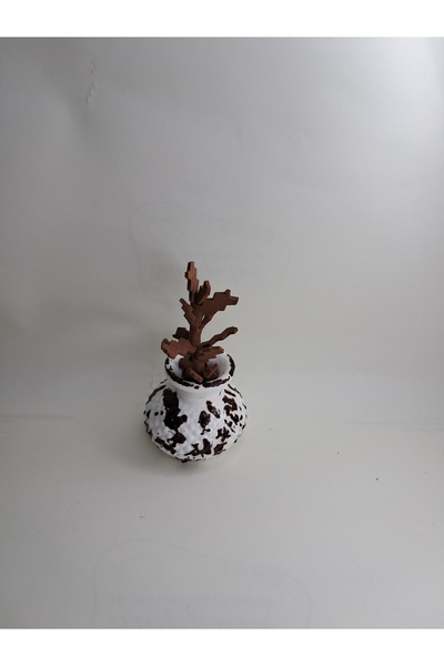 limitsizalisveris 1 Adet Kahverengi Beyaz Minik Vazo Dekoratif Obje Hediyelik...