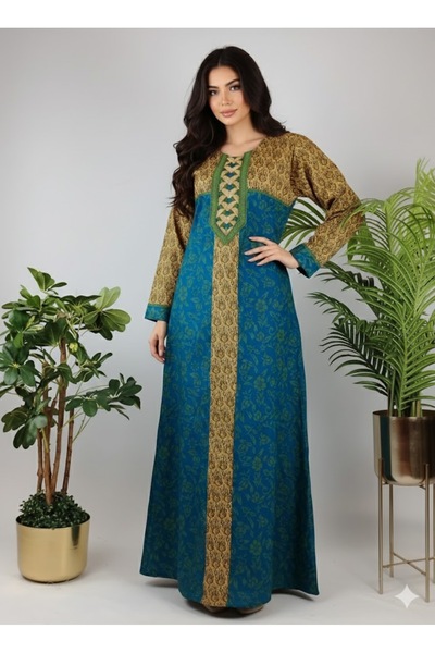ASIAN جلابية أريج نسائية بتصميم تراثي فاخر – تطريز أنيق ونقوش ذهبية لإطلالة ر...