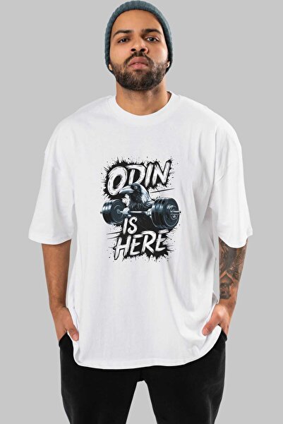 Ankhises GYM, Sport, Fitness Tricou oversize alb cu imprimeu frontal 15 Bărba...