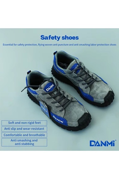 DANMI Industrial Safety Shoes – Size 45 – Breathable Mesh Lining, Anti-Slip R...