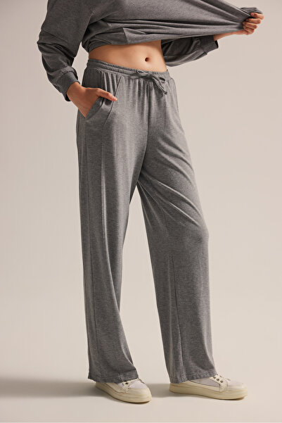 Hays Kadın Pamuklu Cepli Uzun Pijama Altı