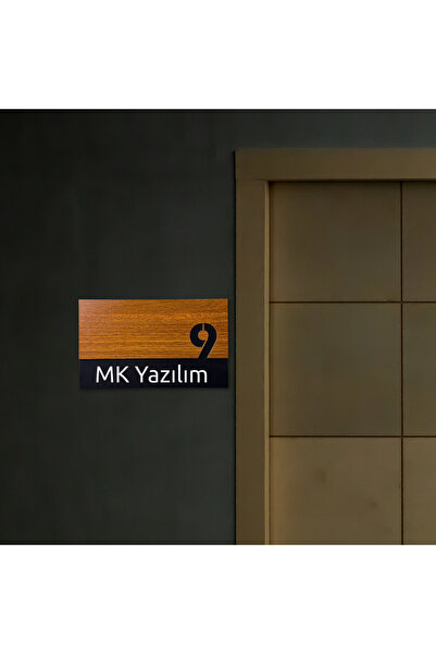 HippoDeco Kişiye Özel Ceviz Ahşap Kapı Süsü | İsimli Apartman Kapı Tabelası 2...