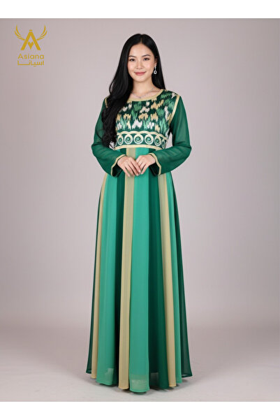 ASIAN A beautiful women's jalabiya with an elegant design and cheerful colors...