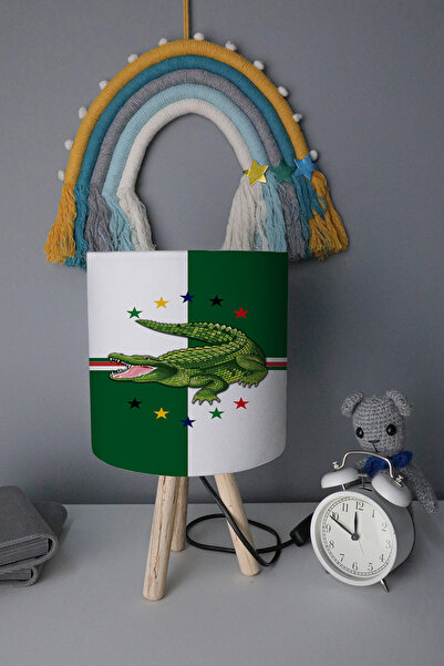 BelezaHome Green and White Crocodile Themed Children's Room Lampshade