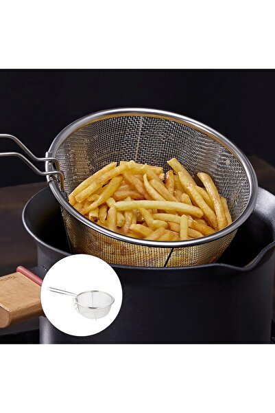 Smart Kitchen سلة قلي عميقة من الفولاذ المقاوم للصدأ بمقابض قابلة للطي