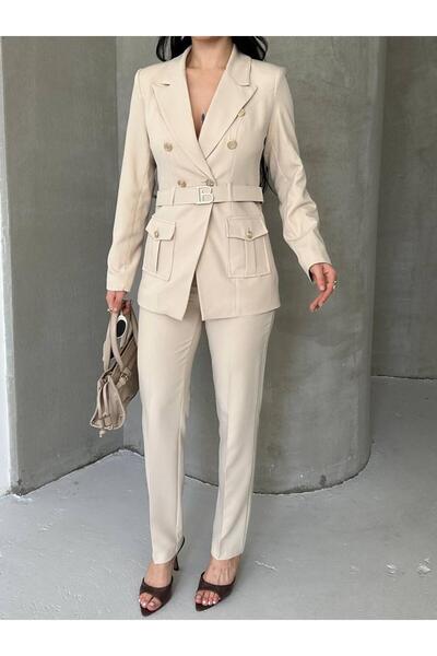 Ekim Store Double Breasted Blazer Suit with Buckle Buttons