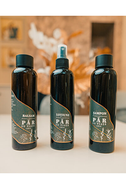 Remediu Verde Set Păr cu Viață - 7 Plante Esențiale - (Loțiune, Balsam, Șampon)