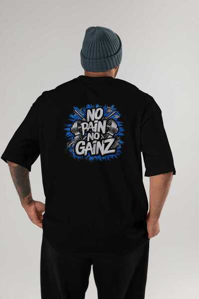 Ankhises GYM, Sports, Fitness 86 Μαύρο μπλουζάκι με στάμπα στην πλάτη, Ανδρικ...