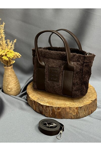 MİHRA STORE Geantă de mână pentru femei Liora Mini, cu textura de pluș, geant...