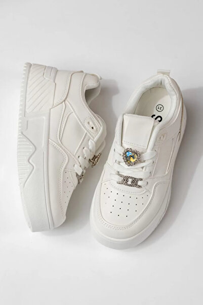 Zaira White children's sneakers made of eco-leather Ariana #24012 - 36