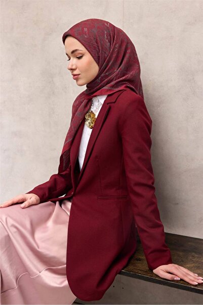 Silk Home Viscose Velora Scarf Four Seasons Labyrinth Pattern Cherry 90X90