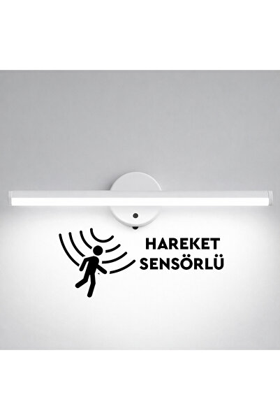 Nobbystar Sök-Tak Sensörlü Beyaz - Beyaz Işık Yapışkanlı Pilli Led Aplik 38cm