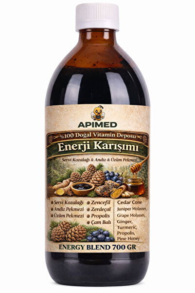 APİMED Enerji Karışımı 700 GR | Doğal Pekmez Karışımı, Propolisli Bitkisel De...