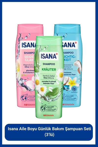 ISANA Aile Boyu Günlük Bakım Şampuan Seti 3'lü