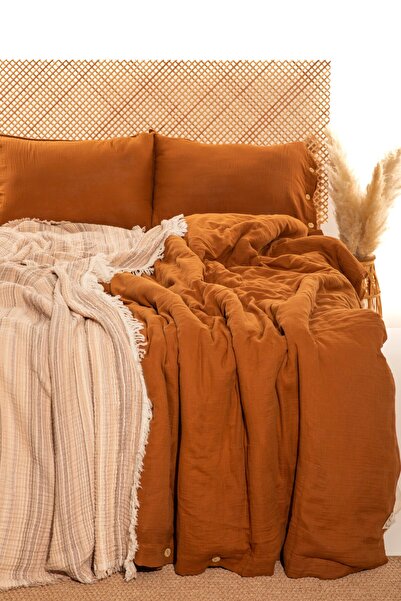 MYLASA HOME Cloudy Mood %100 Pamuk Müslin Tek Kişilik Nevresim Takımı - 160x2...