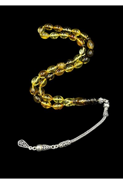 nefjewelrydesign 5.9x9.1mm Üst Kalite Fosilli Damla Kehribar Gümüş Püsküllü 9...