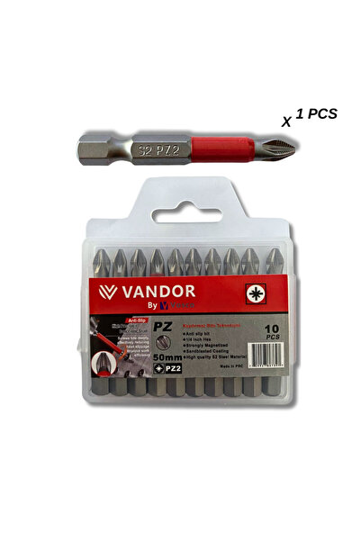 Vandor Anti Slip Bit Kaydırmaz Bits S2 Yüksek Kalite Çelik PZ2 50 - 729927867397
