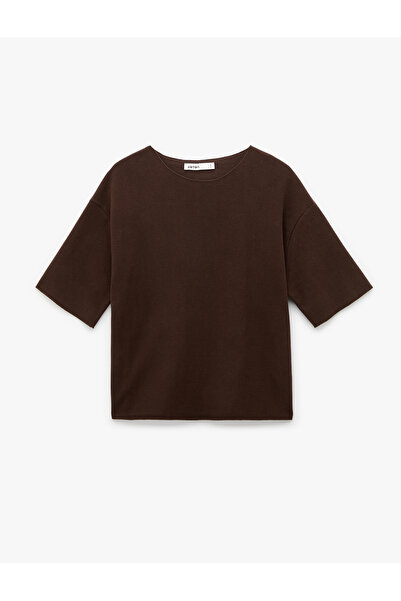 Koton Βασικό μπλουζάκι με κοντό μανίκι με κανονική εφαρμογή