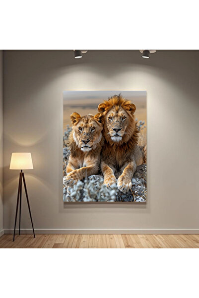 Printees Tablou - Cuplu de lei - Canvas pe șasiu