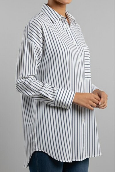 EMMAS İSTANBUL Women's Oversize Striped Shirt
