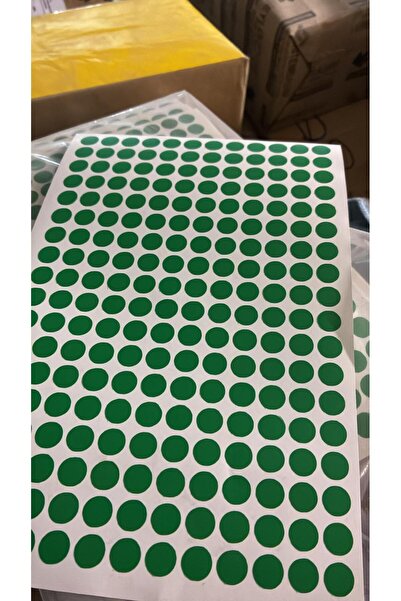 Eylül Yeşil 1 cm cap Yuvarlak Etiket 100 LÜ