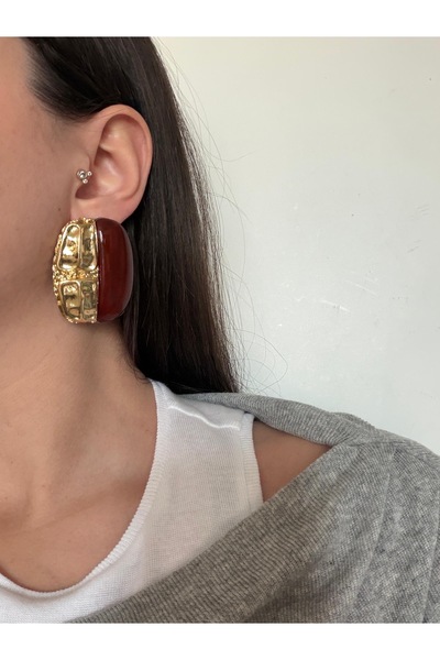 Charmist Steel Gold Zr Cery Earrings