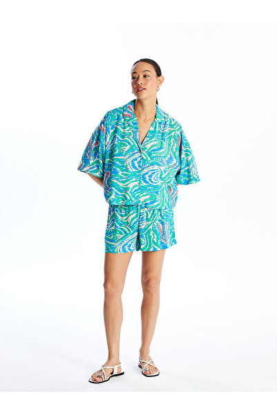 LC Waikiki Γυναικείο σορτς Özmarka Νέας Σεζόν με ελαστική μέση και σχέδια