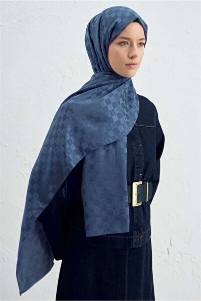 Armine Cotton Silk Shawl - Denim Blue 35