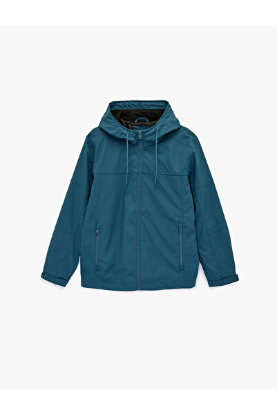 Koton Haină de ploaie cu glugă, rezistentă la apă, cu mâneci lungi și buzunar...