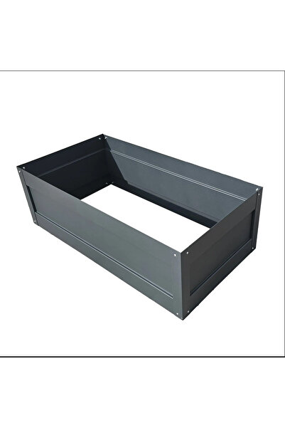 Biorfe Galvanizli Yükseltilmiş Sebze Yatağı, Elektrostatik Fırın Boyalı, Antrasit 120x62x38 cm