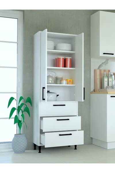 MOBİLİQUE 3 Çekmece 2 Kapakli AY DOLAP Mutfak Dolabı
