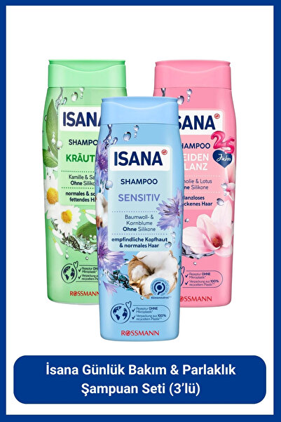 ISANA Günlük Bakım & Parlaklık Şampuan Seti 3'lü
