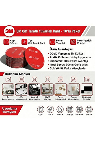 nelerbulurum 10 ADET 50MM yuvarlak Süper Güçlü Tablo Pano Albüm Çerçeve Ayna ...