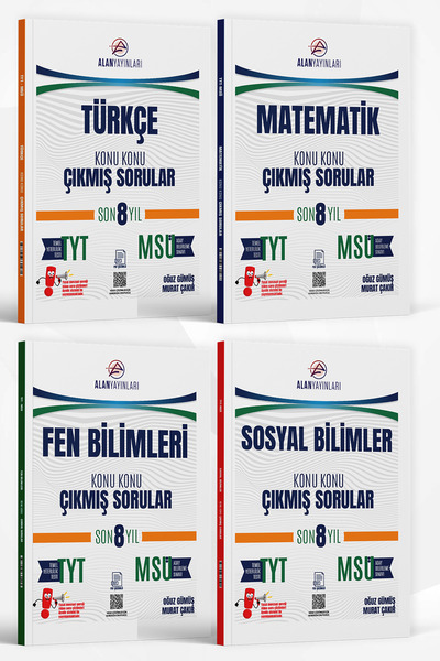 Alan Yayınları TYT MSÜ Türkçe Matematik Fen Bilimleri Sosyal Bilimler Çıkmış ...