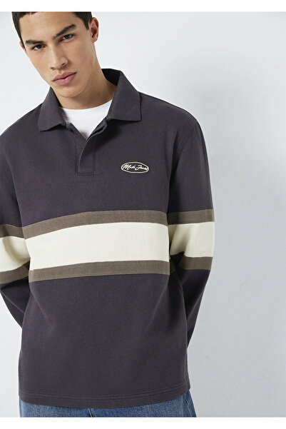 Mavi Half Buttoned Grey Sweatshirt Loose Fit / Relaxed Fit 0S10575-70101