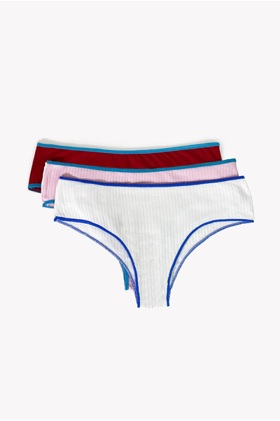 ZICCHO Cotton Lycra Women's Brazilian Panties 3 Pack