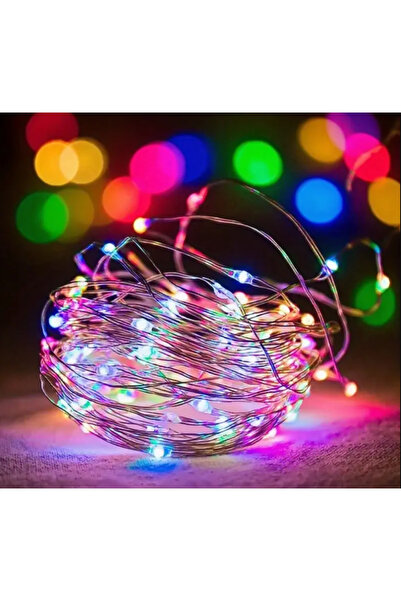 esdekor 78 inç-2M-20led'ler / Renkli Pil ile çalışan Peri Işıkları Gümüş Tel ...
