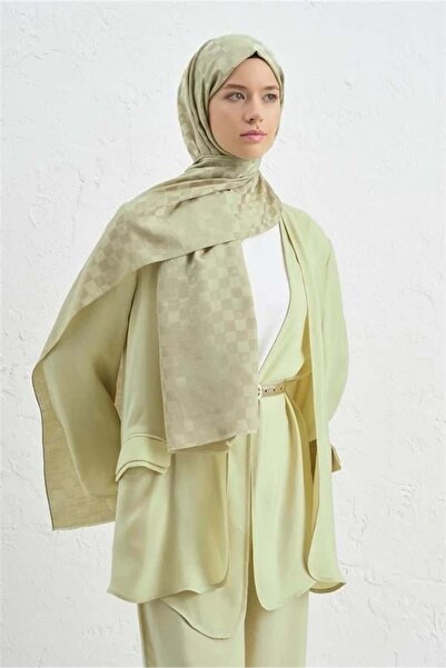 Armine Cotton Silk Shawl - Oil Green 54
