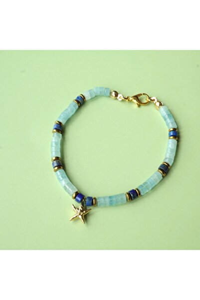 B Design jewelry Maris Aquamarine and Lapis Lazuli Bracelet