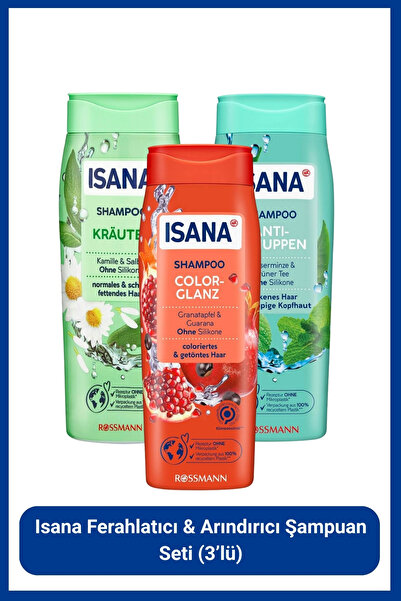 ISANA Ferahlatıcı & Arındırıcı Şampuan Seti 3'lü