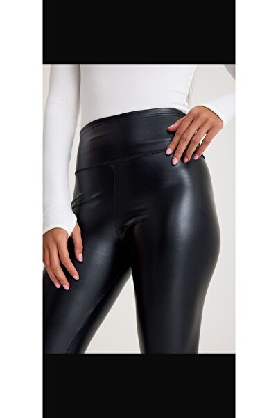 İNCEBELLİ Shiny Leather Leggings