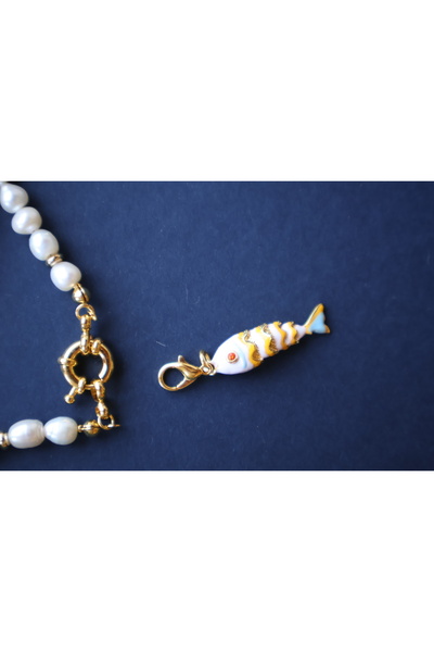 B Design jewelry Lucky Fish Medium Size White Charm