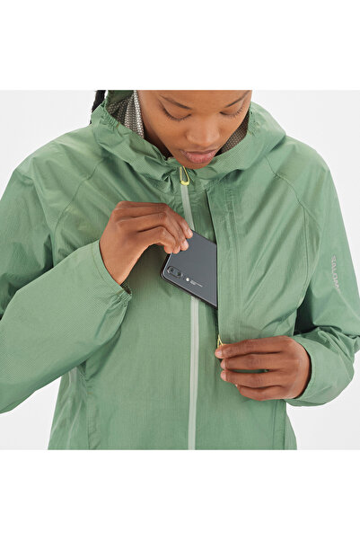 Salomon Bonatti Waterproof Women's Green Raincoat