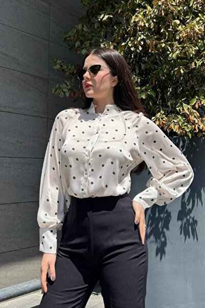 LaGrace Hakim yaka puantiyeli gömlek