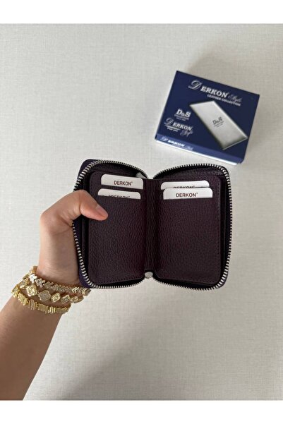 DERKON Moskov Zippered Genuine Leather Wallet