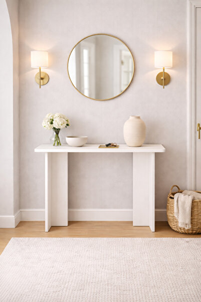 Egecan Mobilya Modern Beyaz Dresuar | Antre, Salon ve Hol İçin Minimal Tasarı...